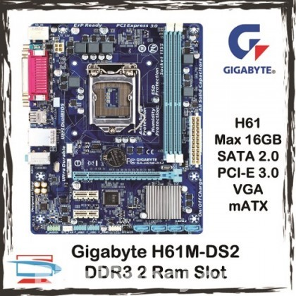 Gigabyte Original GA-H61M-DS2 Motherboard